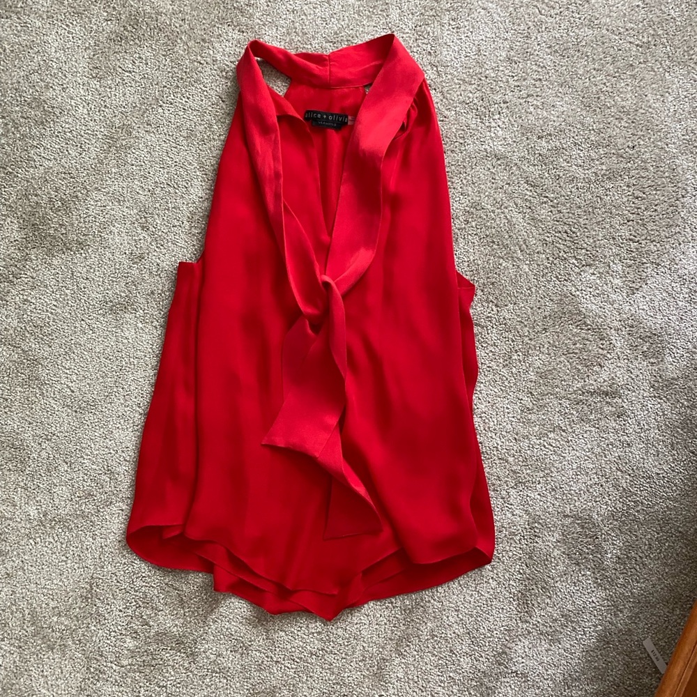 Alice + Olivia Classics Red Blouse